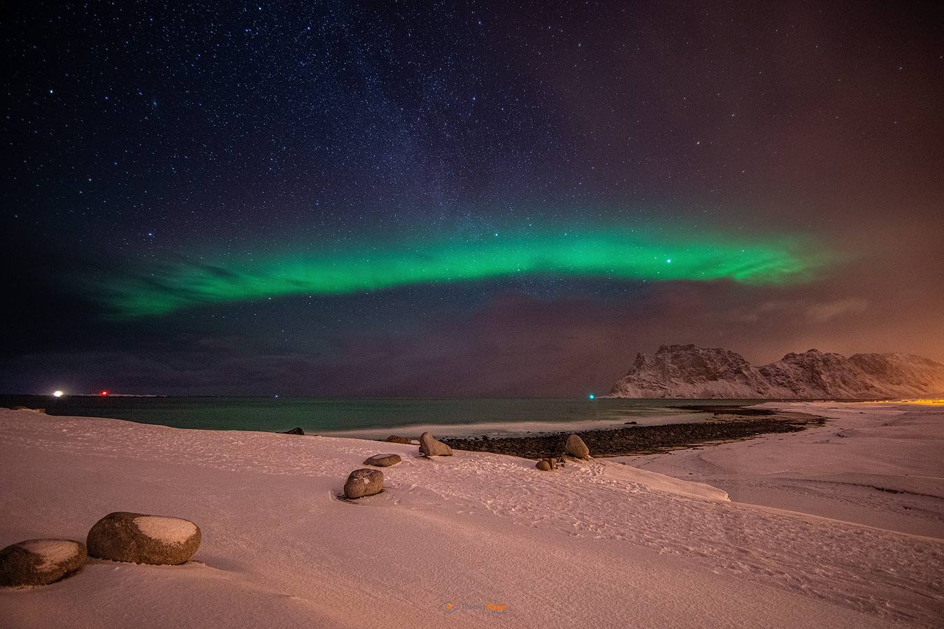 Aurora Borealis, Nordlicher in Norwegen am Utakleiv beach (88_MG_6487)